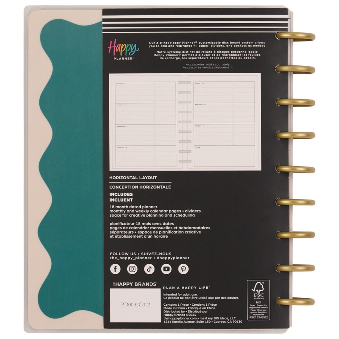 Happy Planner 18-Month Classic Disc Bound Planner-In The Moment; Jul '25 - Dec '26